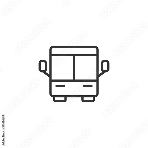 Bus icon in flat style. Coach vector illustration on white isolated background. Autobus vehicle business concept.