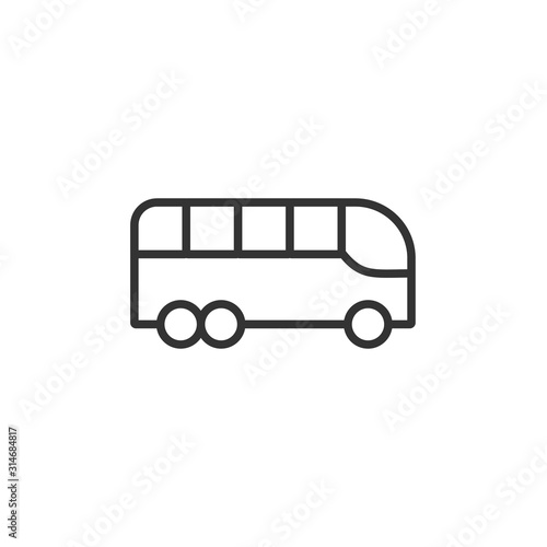 Bus icon in flat style. Coach vector illustration on white isolated background. Autobus vehicle business concept.