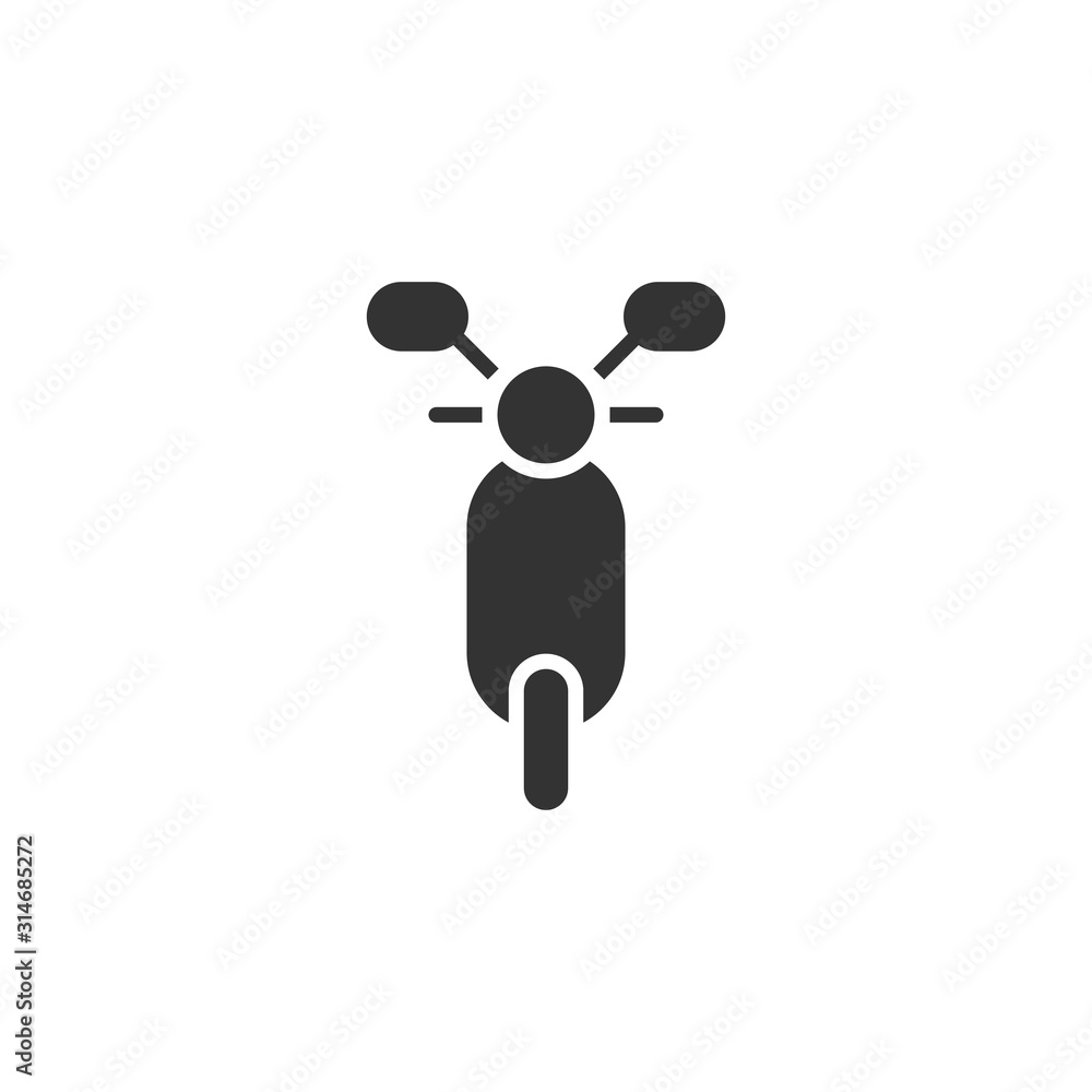 Motorbike icon in flat style. Scooter vector illustration on white isolated background. Moped vehicle business concept. Motorbike icon in flat style. Scooter vector illustration on white isolated background. Moped vehicle business concept.