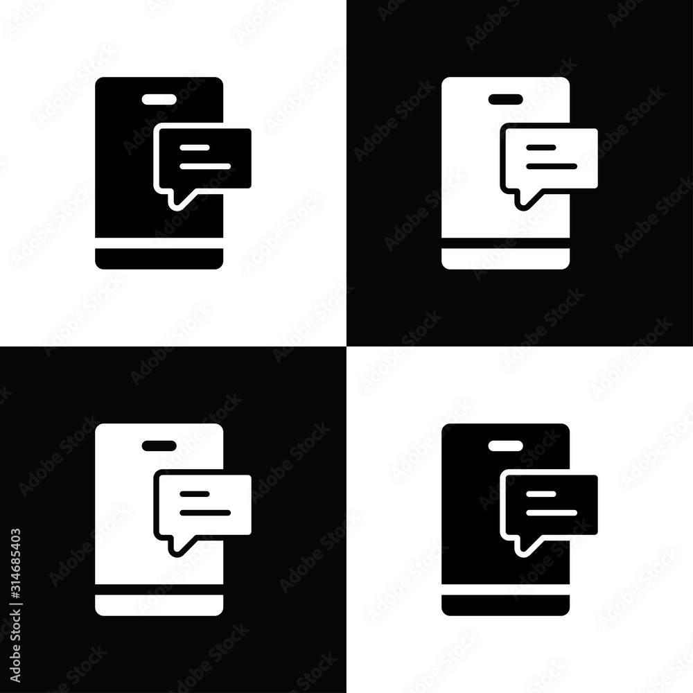 Mobile chat icon illustration isolated vector sign symbol Mobile chat icon illustration isolated vector sign symbol
