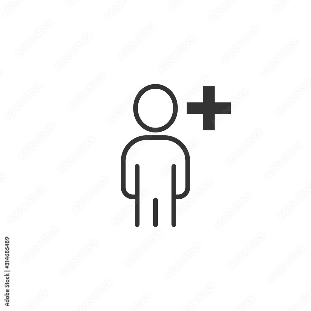 People with plus icon in flat style. Staff vector collection illustration on white isolated background. Human business concept. People with plus icon in flat style. Staff vector collection illustration on white isolated background. Human business concept.