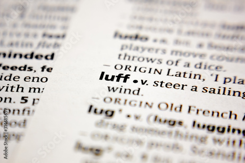 Word or phrase luff in a dictionary.