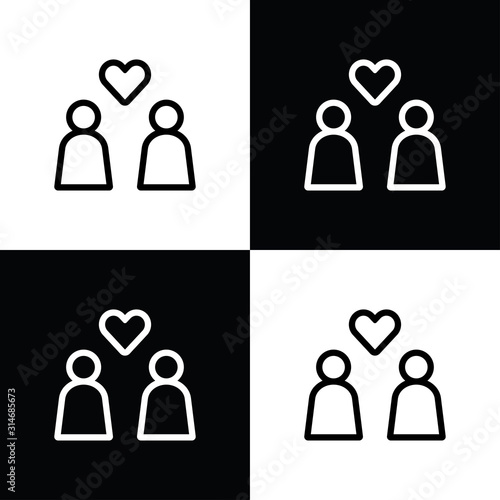 Gay couple icon illustration isolated vector sign symbol