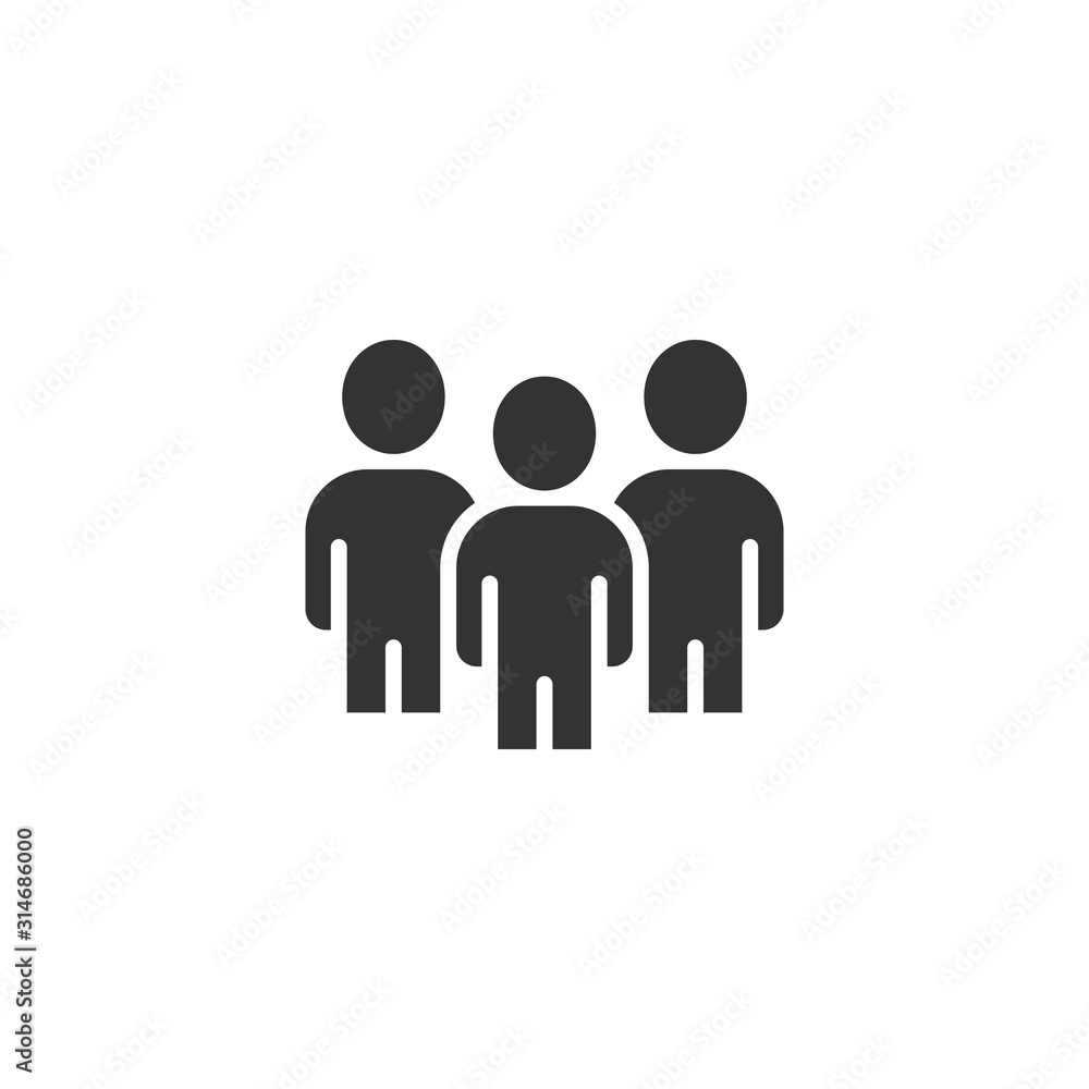 People communication icon in flat style. People vector illustration on white background. Partnership business concept.