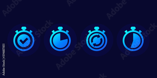 chronometer, timer or countdown vector icons