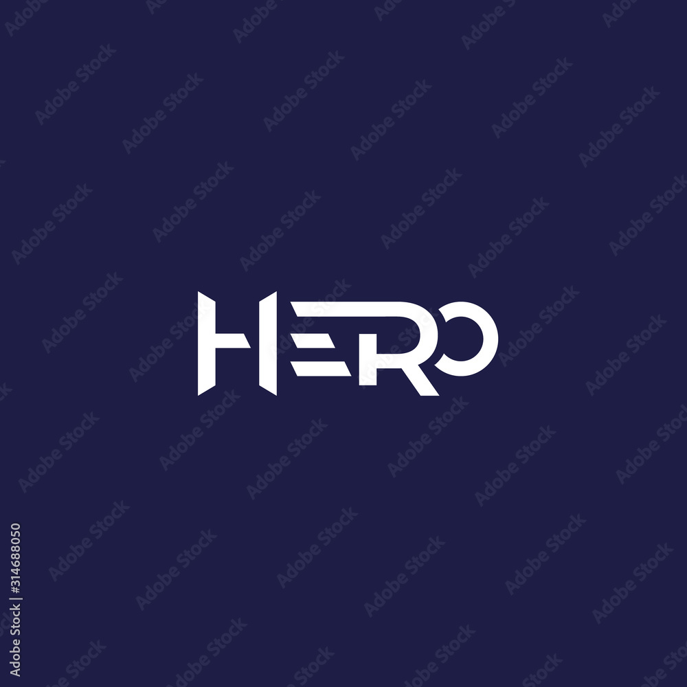 Hero logo design, vector print