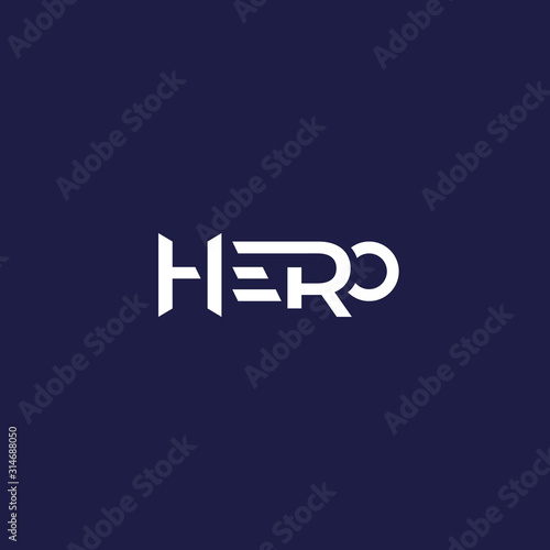 Hero logo design, vector print