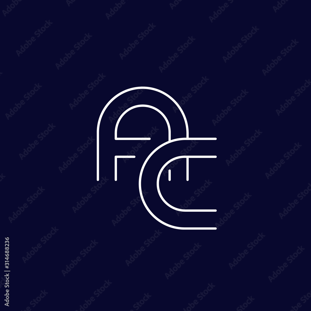 vector logo, AC letters, minimal line design vector logo, AC letters, minimal line design