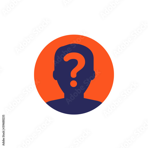 unknown person, user icon on white