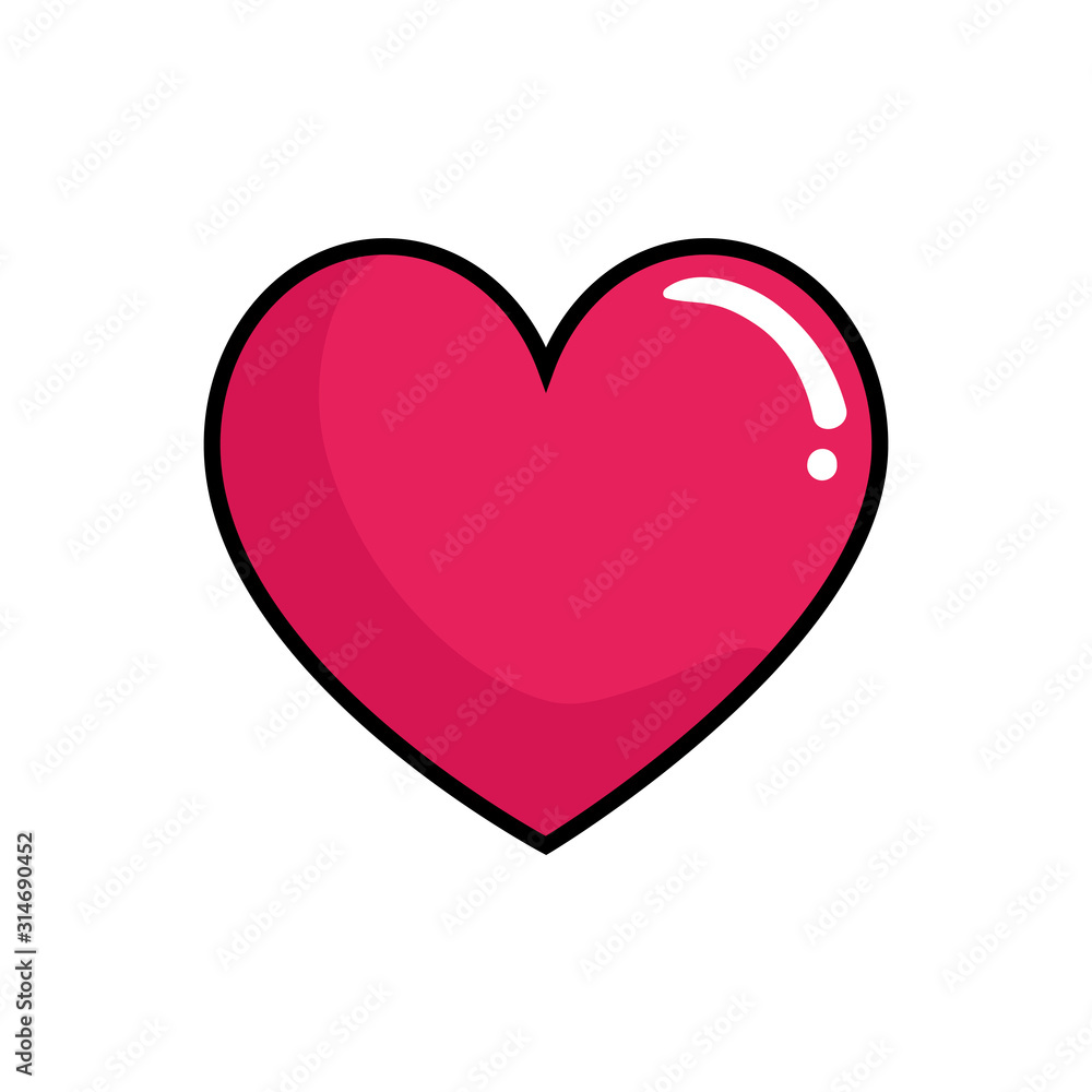 heart love pop art style icon vector illustration design