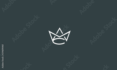 Alphabet letter monogram icon logos C crown