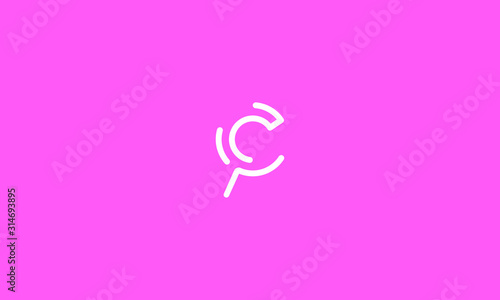 Alphabet letter monogram icon logos  C with magnifying glass