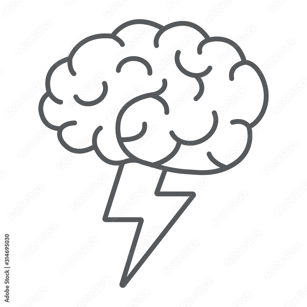 Brainstorm thin line icon, business and idea, creative sign, vector graphics, a linear pattern on a white background, eps 10. Brainstorm thin line icon, business and idea, creative sign, vector graphics, a linear pattern on a white background, eps 10.