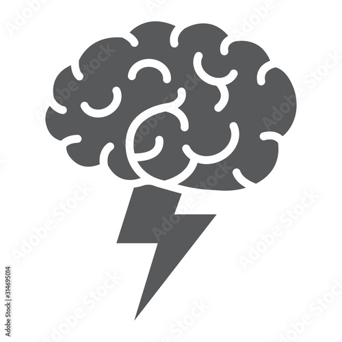 Brainstorm glyph icon, business and idea, creative sign, vector graphics, a solid pattern on a white background, eps 10.