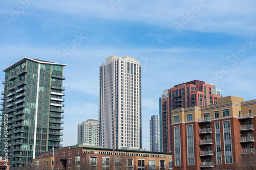 River North Chicago Skyline with Residential Skyscrapers