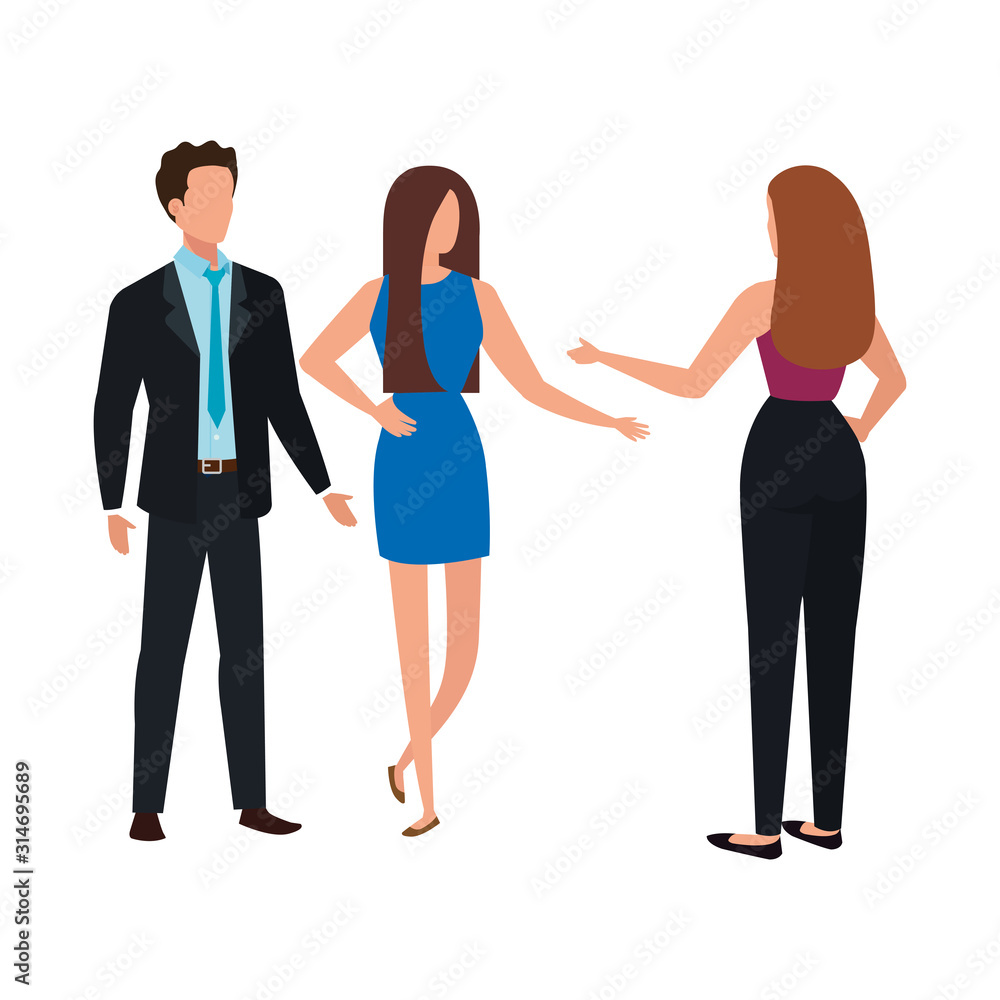 business people elegant avatar character vector illustration design