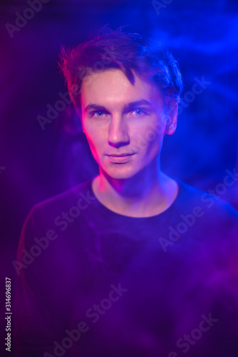 male neon portrait.