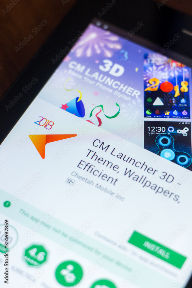 Ryazan Russia March 21 18 Cm Launcher 3d Mobile App On The Display Of Tablet Pc Stock Photo Adobe Stock