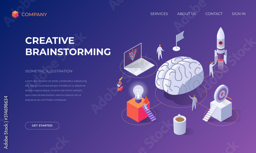 Landing page for creative brainstorming