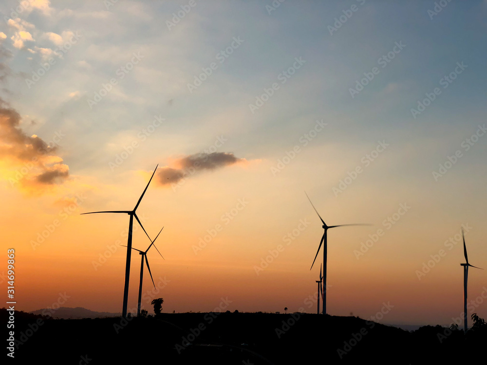 Wind turbine farm at Khao Kho Phetchabun province Thailand Wind turbine farm at Khao Kho Phetchabun province Thailand