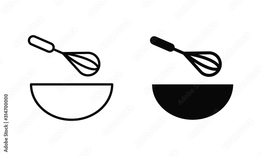 making cake symbol. bowl isolated vector icon making cake symbol. bowl isolated vector icon