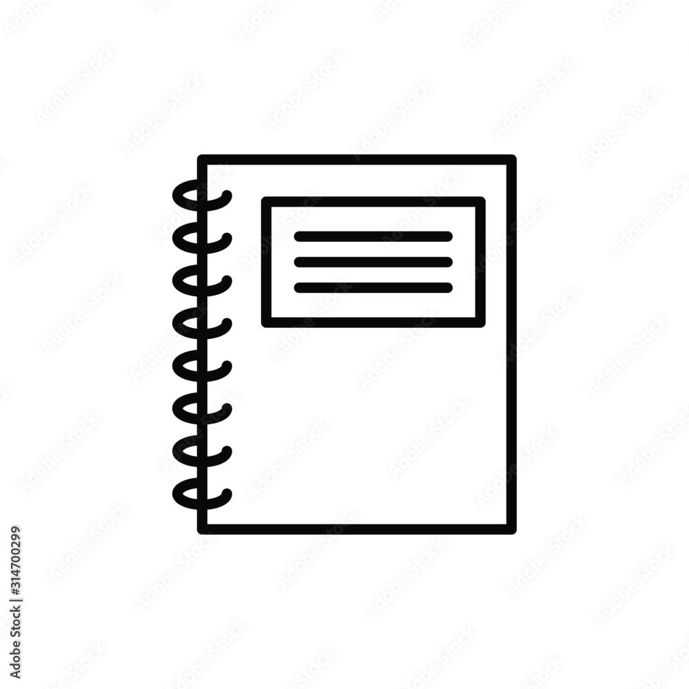 notebook icon. blank vector isolated symbol notebook icon. blank vector isolated symbol