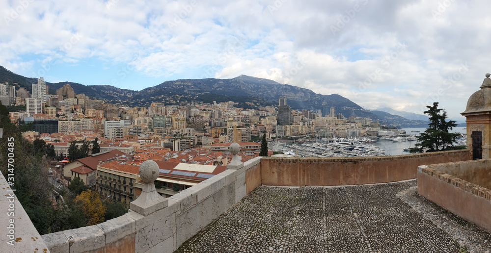 Aufstieg zum Fürstenpalast in Monaco - Panorama