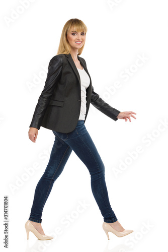 Walking Female Office Worker