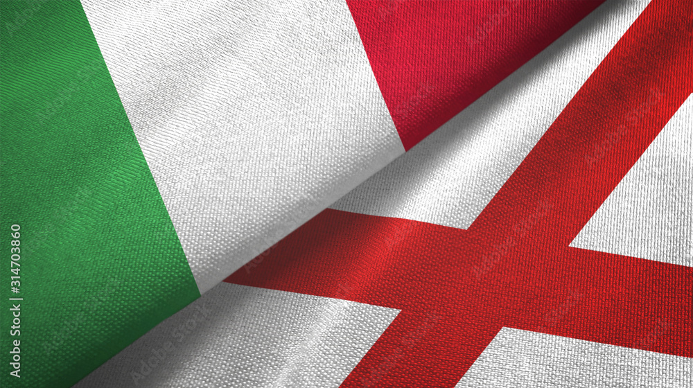 Italy and Northern Ireland two flags textile cloth, fabric texture Italy and Northern Ireland two flags textile cloth, fabric texture