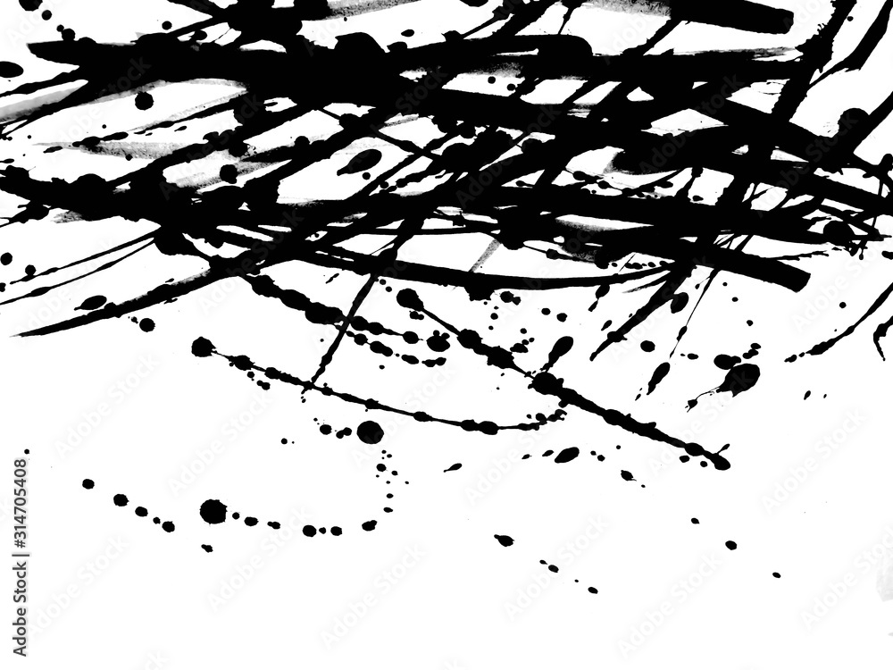 Fototapeta premium texture black ink japan background.abstract.