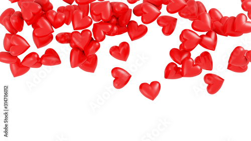 Many large and swet Red Hearts up in the screen