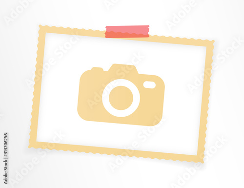 Retro photo frame with shadows. Vector illustration