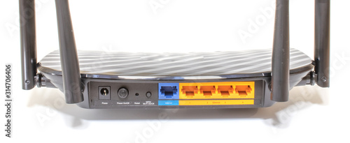 Router Isolated. Back view