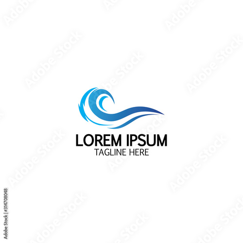 Water wave icon vector
