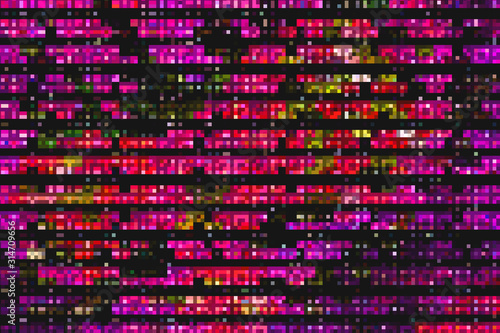 Digital background abstract- bokeh christmas. Nature light- Illuminated decor. Futuristic technology- pixel wallpaper