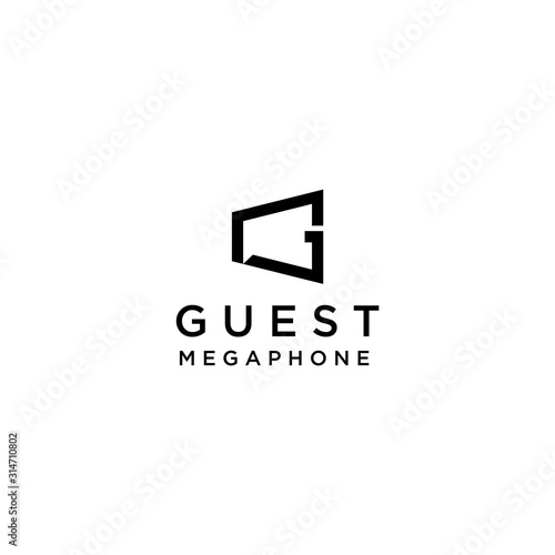 Modern logo design of megaphone and letter G with white background - EPS10 - Vector.