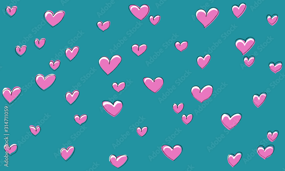Seamless Pattern With Hearts. It can be used for fabric and ideal for gift paper Seamless Pattern With Hearts. It can be used for fabric and ideal for gift paper
