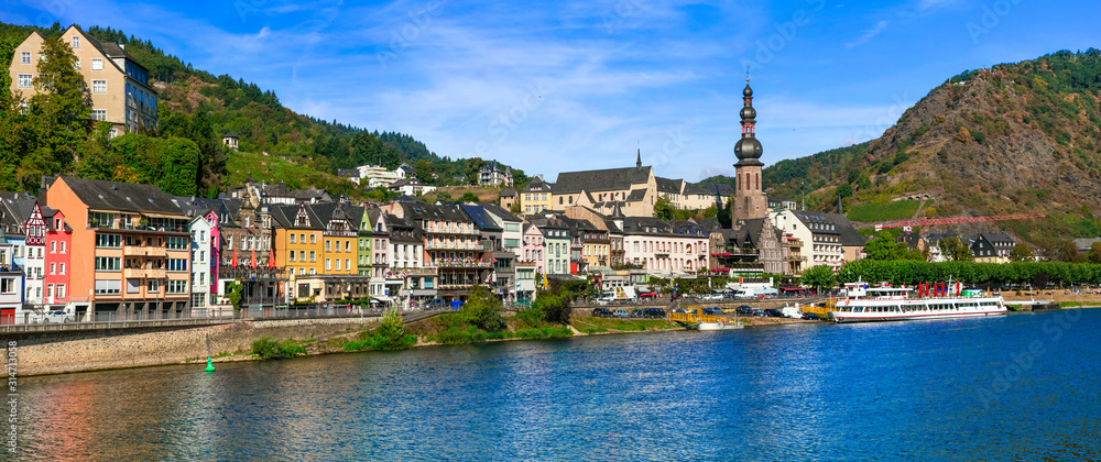 Travel and landmarks of Germany - medieval town Cochem popular for river cruises