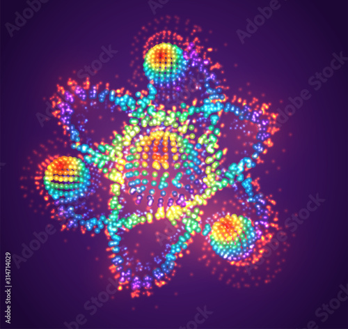 vector symbol of luminous dots, rainbow gradient