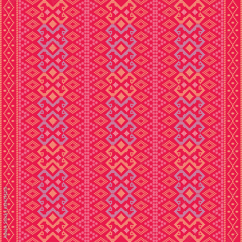 Creative design cloth pattern. Tribal ethnic ornament seamless pattern. Colorful vector illustration. Ethnic motif for textile Creative design cloth pattern. Tribal ethnic ornament seamless pattern. Colorful vector illustration. Ethnic motif for textile