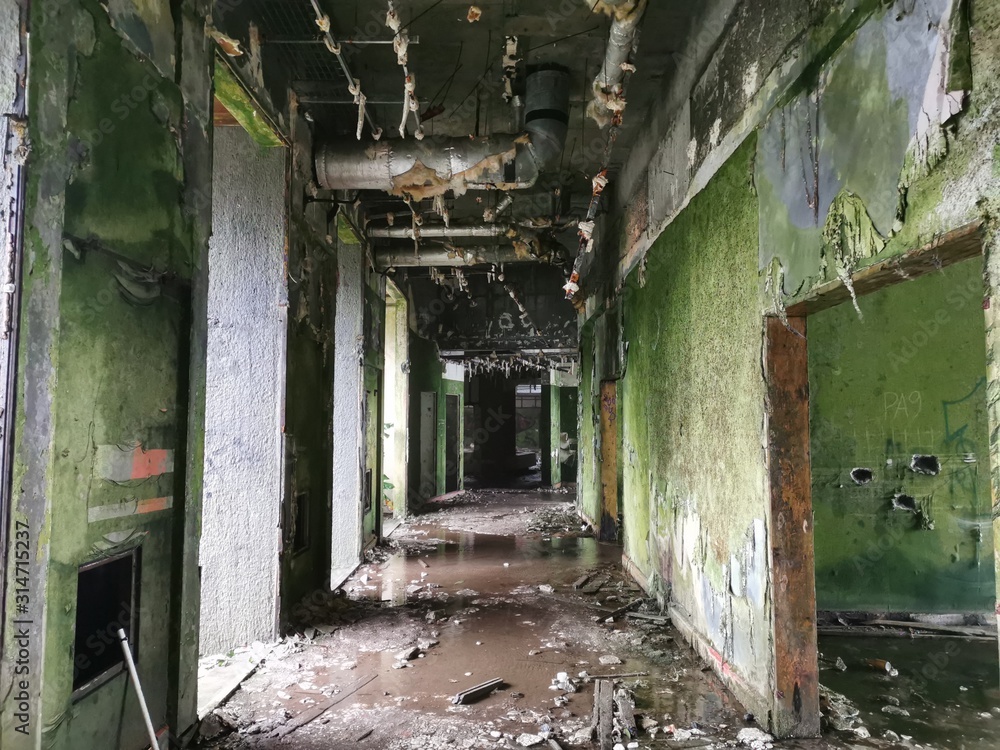 Old hotel ruin (monte palace) on the island of São Miguel, Azores, Portugal	