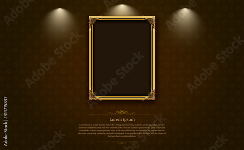 gold frame border picture and pattern thai art