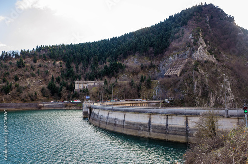 The dam of artificial lake of Plastiras, also called Tavropos located near the city Karditsa. photo