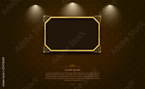 gold frame border picture and pattern thai art
