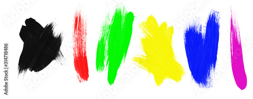 Assortment of paint brush strokes