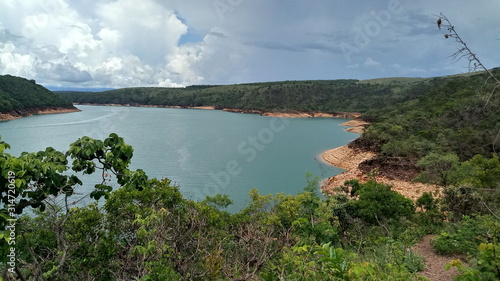 landscape with lake and mountains