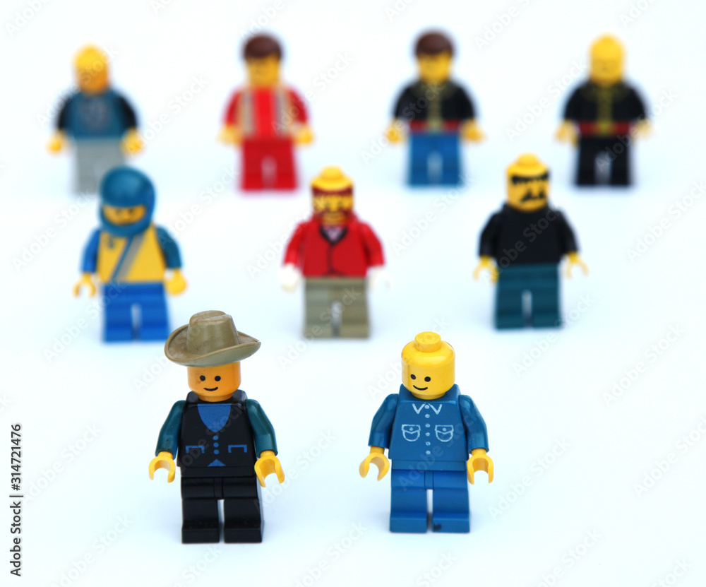 Leuven, Belgium - January 2020: editorial image of vintage Lego figurines  Stock Photo | Adobe Stock