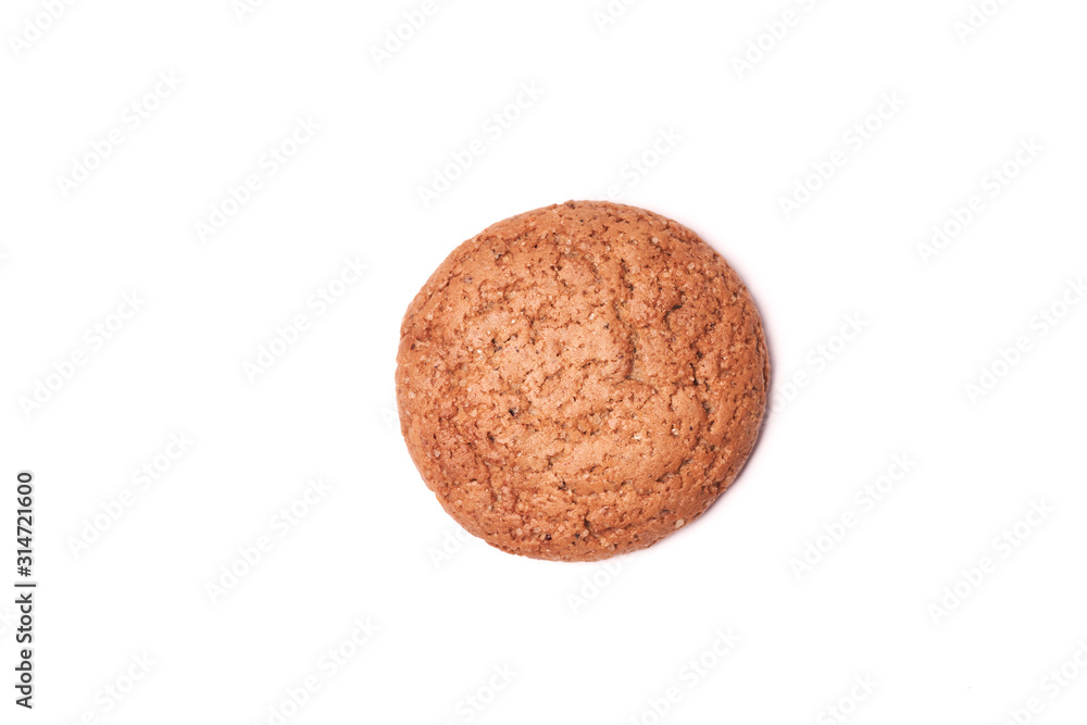 Fresh oatmeal cookies isolated on white background Fresh oatmeal cookies isolated on white background