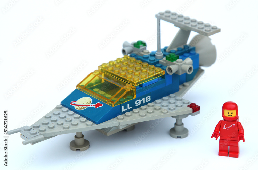 Leuven, Belgium - January 2020: editorial image of early 1980s Lego Space set with spaceships astronauts Stock Photo | Adobe