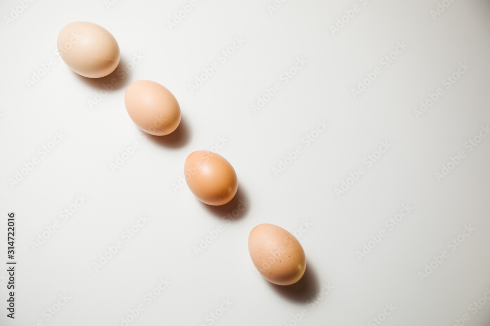 Fresh Easter eggs on a white background. happy Easter Fresh Easter eggs on a white background. happy Easter